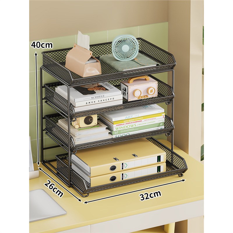 桌面置物架学生书桌多层储物盒桌上收纳书架家用宿舍小型文具书柜