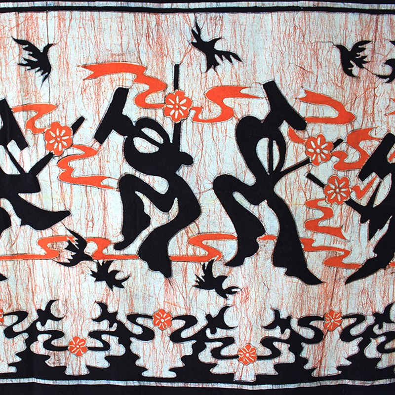 布蜡染画苗族芦笙舞餐厅农家乐装饰壁画民族风特色礼品抽象画图片