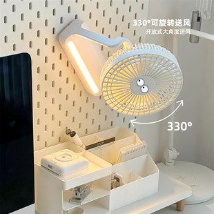 床头上铺壁挂桌面静音可夹新款 风扇小型宿舍夹式 小夜灯大风力电扇