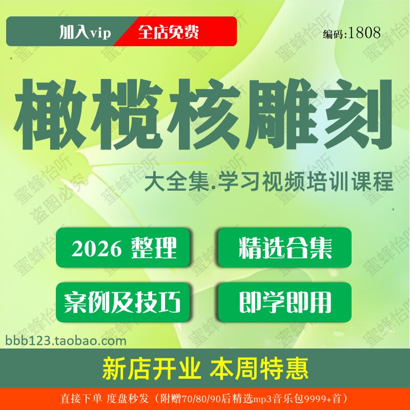橄榄核雕刻学习视频大合集零基础从入门到精通