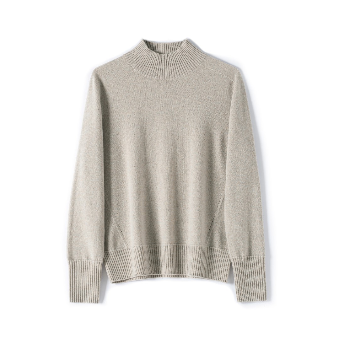 【毛衫壹号】半高领100山羊绒针织打底衫HR623