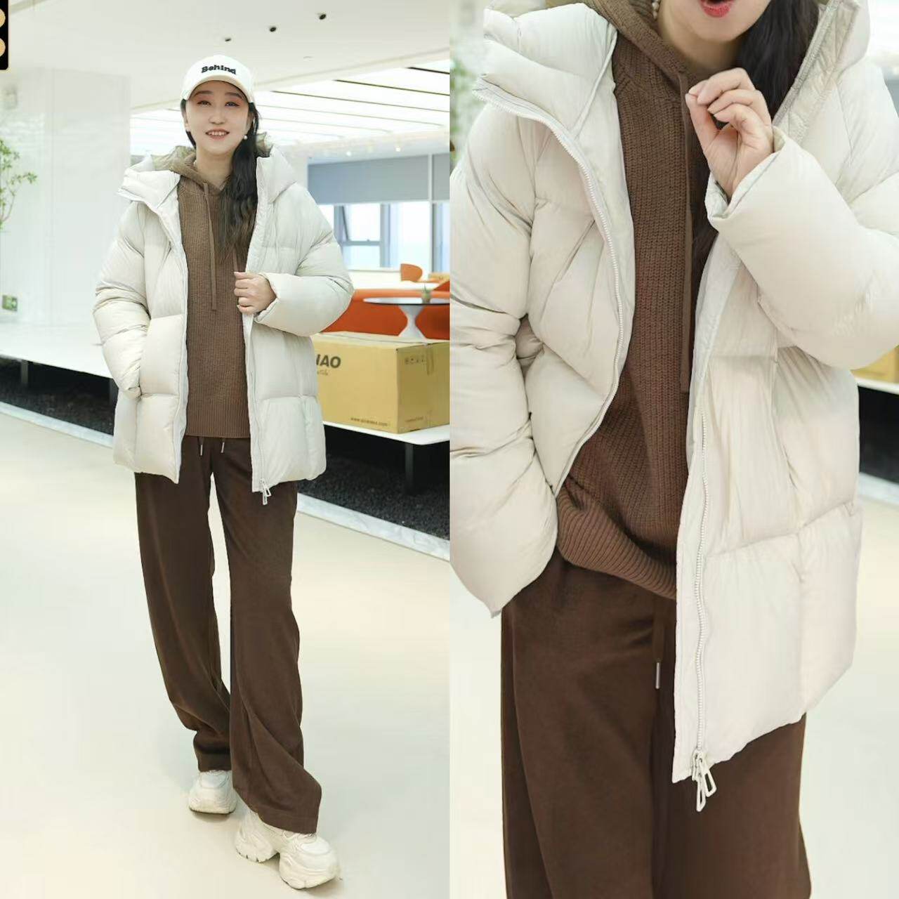 【然姐como_on】100%羊毛连帽秋冬针织衫百搭保暖羊毛衫HN715