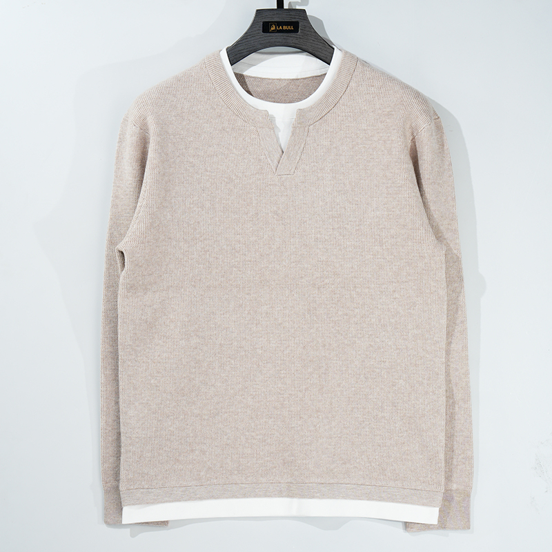 【芳芳力荐】假两件休闲时尚男士针织衫 1D5139