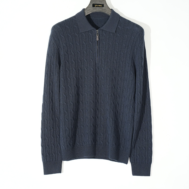 【然姐como_on】秋冬男士绞花毛衣针织衫衬衫翻领1M3377