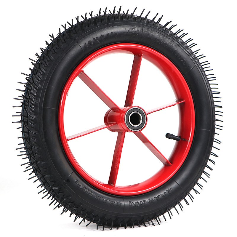 手推车充气轮子13x2 1/2打气轮15寸家用独轮车橡胶轮胎静音轱辘