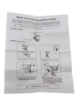 家用缝纫机台湾同步送料压脚7MM带导杆P60444 10449W均匀同步压脚