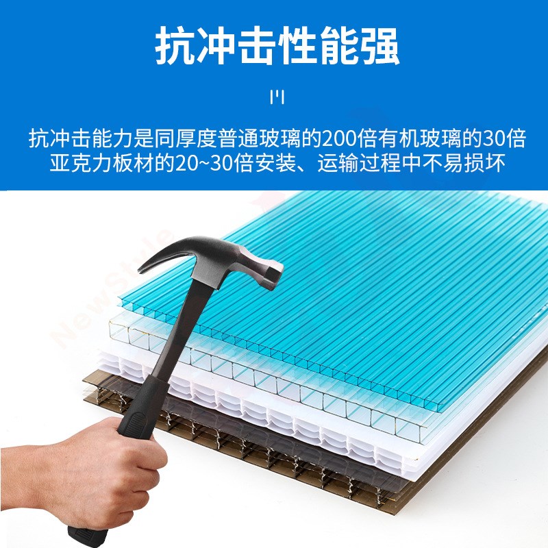 厂家pc阳光板温室大棚玻璃温室大棚雨棚平板全透光采光板双层