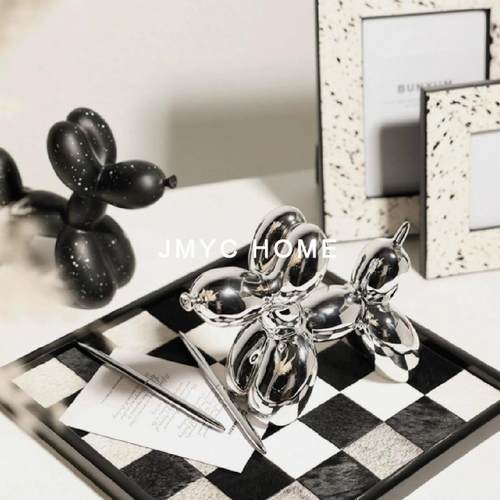 北欧黑白气球狗创意摆件现代简约ins风电视柜酒柜桌面家居装饰品