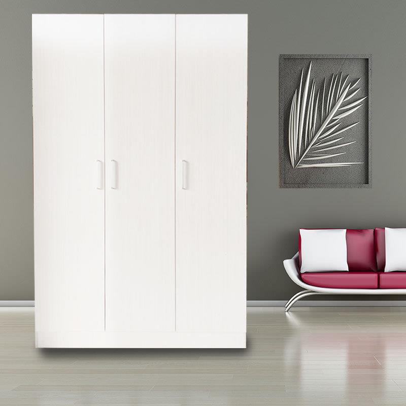 简易衣柜公寓三开门木质衣橱家用卧室储物柜小户型收纳柜柜子