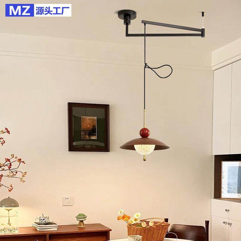 中古餐厅轨道吊灯可升降触摸调光感应高级感创意餐桌吧台吊灯