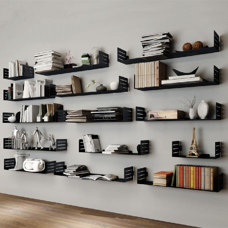 北欧铁艺墙上创意书架一字搁板客厅卧室洞洞板置物架装饰墙壁挂架