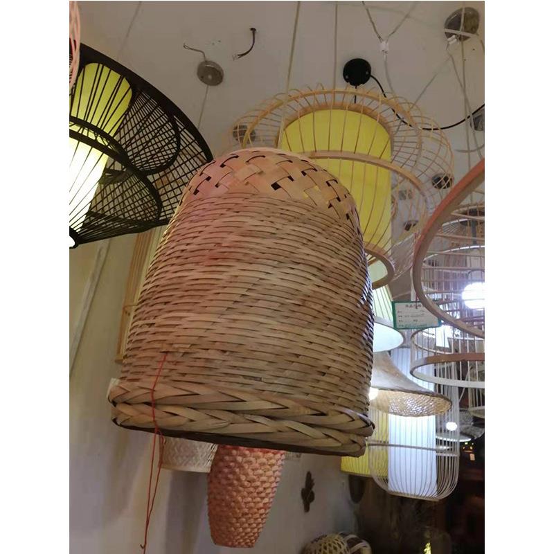 和龙汪清安图个性卧室灯具竹编球形吊灯中式吊灯竹编鸟巢鸟笼竹灯