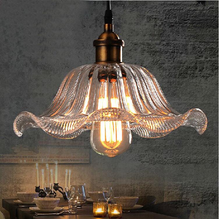 北欧创意咖啡厅荷叶边玻璃吊灯简约餐厅客厅装饰吊灯酒吧网咖吊灯