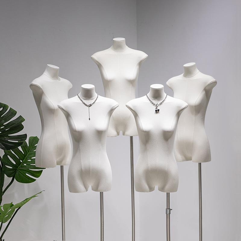 服装店扁身平胸半全身人偶假人体模型台模特道具女装橱窗展示衣架