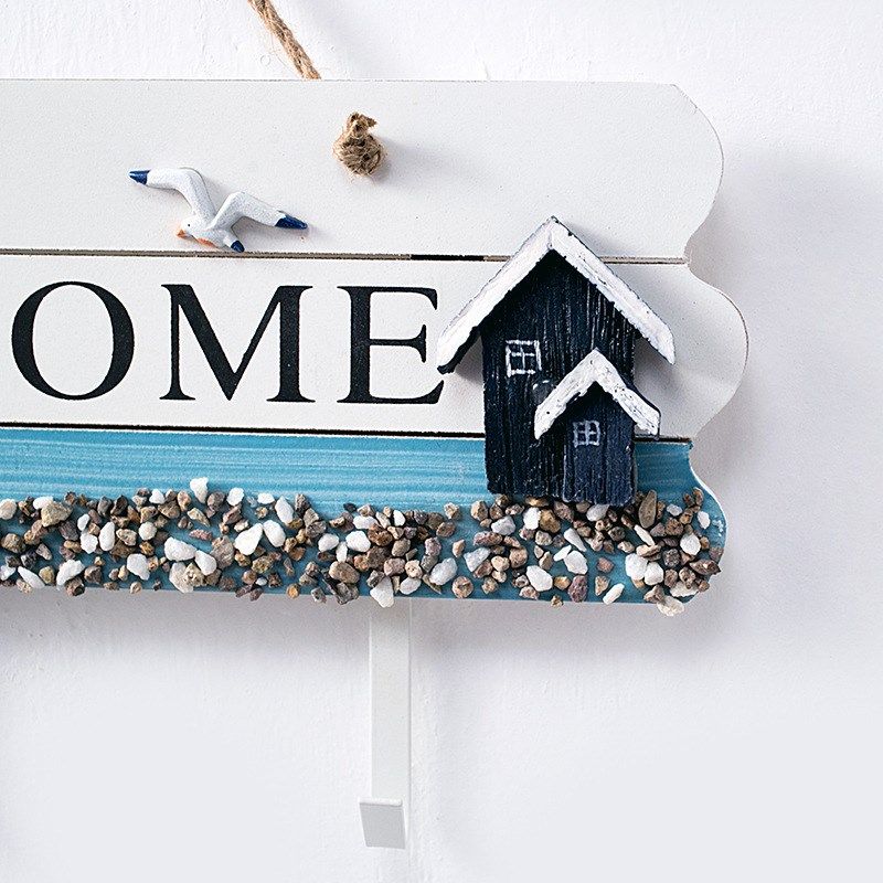 地中海welcome欢迎牌挂衣钩墙面装饰挂牌门后玄关创意壁挂衣帽钩