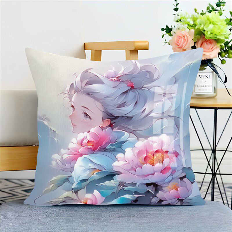 花季少女新款十字绣抱枕枕套靠枕沙发卧室车上自己绣满绣