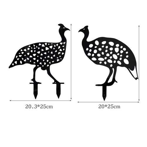 YKL048跨境立体庭院地插鸡亚克力镜面贴yard art花园户外装饰品