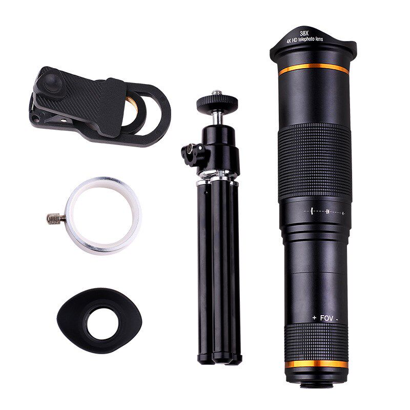 手机通用远拍外置镜头 38X高清无畸变长焦单筒望远镜直播网红通用