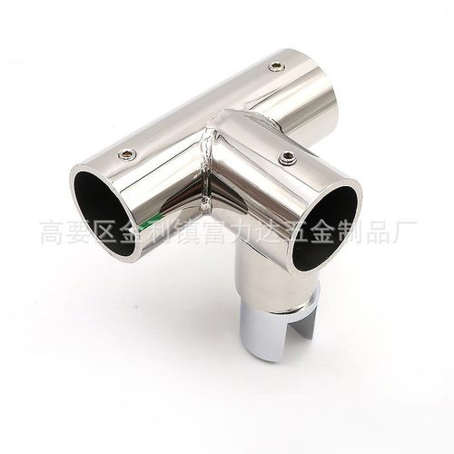 90135双通三通304不锈钢圆管管套弯头玻璃连接件法兰座吊夹