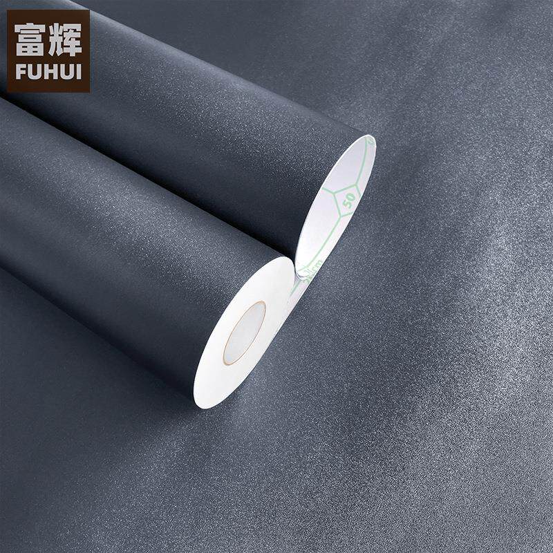 深灰色磨砂闪点墙纸自粘壁纸PVC背景墙厨房橱柜家具翻新贴纸加厚