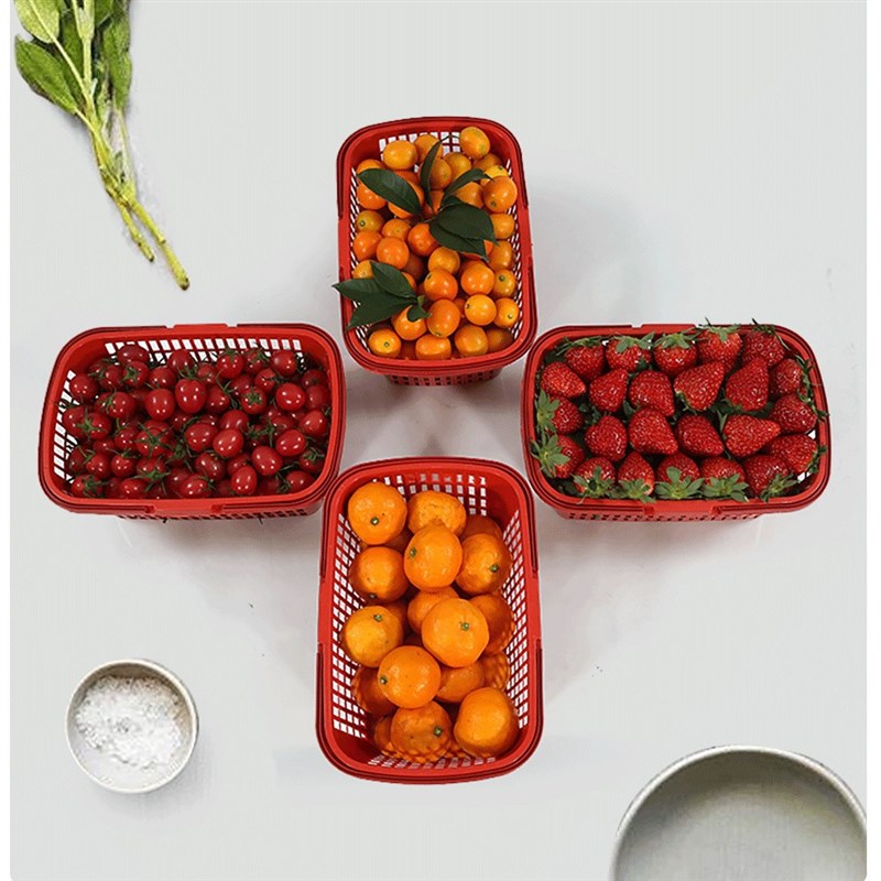 塑料水果筐子熟料水果一次性手提篮子采摘草莓篮葡萄采摘杨梅篮子