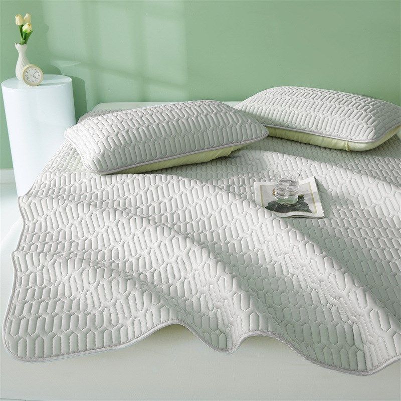 纯色乳胶凉席三件套凉感丝冰丝席乳胶软席夏季可机洗空调席子