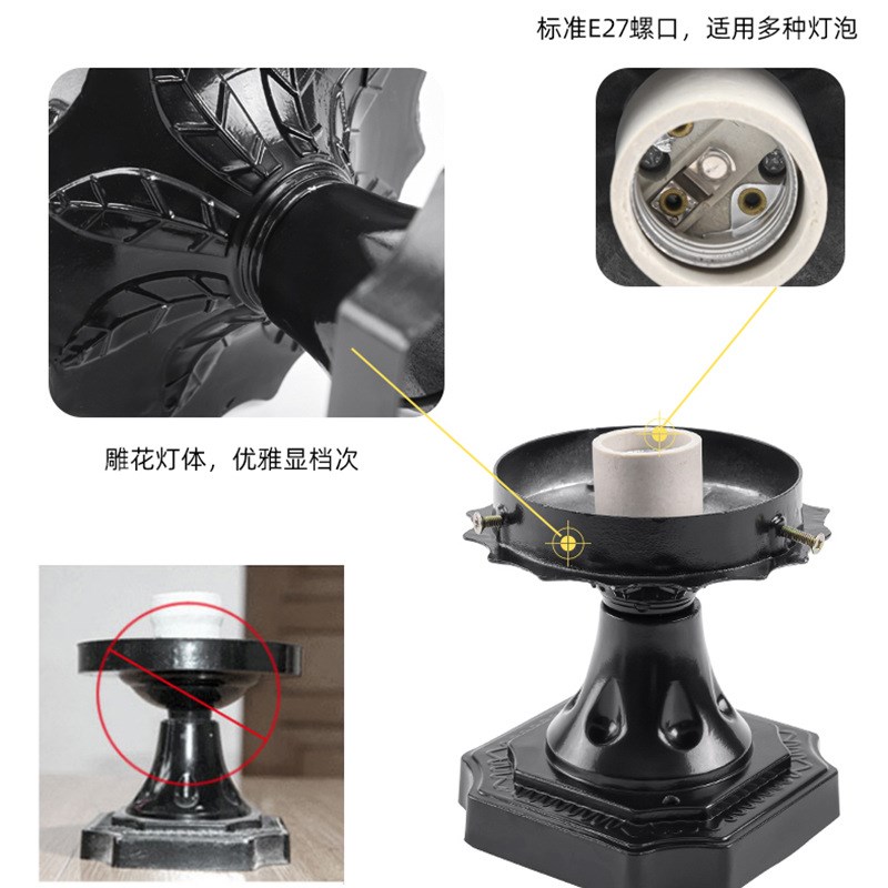 大门柱子灯亚克力球灯围墙圆形灯圆球灯罩户外公园庭院球形柱头灯