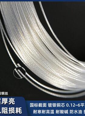 铁氟龙高温镀银线 线透明AF200/FF46-2电源线 线机内改装DIY0.12~