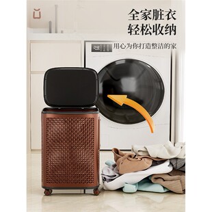 可分区脏衣篓家用大容量洗衣篮带轮卫生间脏衣篮衣服收纳筐