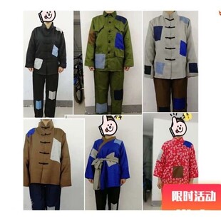 演出服破烂古 古代丐帮要吃饭围兜服修补程式 叫花子服装 乞丐服套装