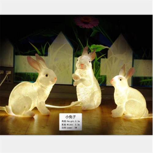 室外LED仿真动物植物发光草坪灯公园装饰户外兔子梅花鹿羊驼大象