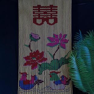 纯手工门帘玄关隔断珠帘挂帘复古屏风卫生间挡卧室帘成品装 新款 饰
