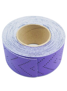 紫色旋风砂纸卷植绒FP88多孔紫砂背绒陶瓷磨料薄膜70mmx12M