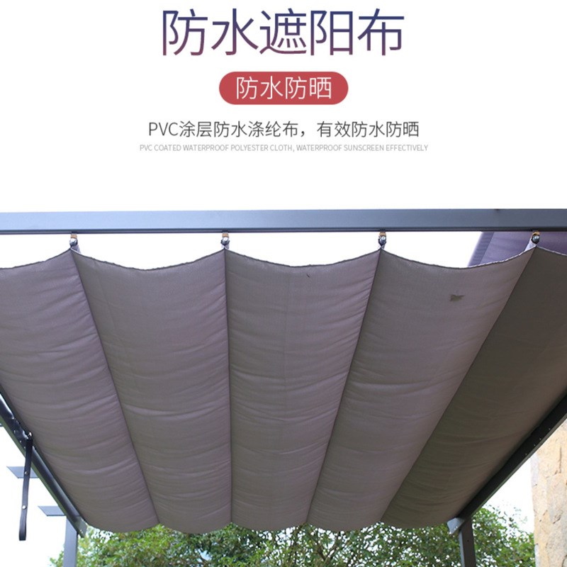 户外庭院铝合金葡萄架花园露台别墅遮雨棚拱门铁艺爬藤花架子廊架