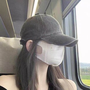 大头围棒球帽女2026新款夏季防晒遮阳帽显脸小加宽帽檐灰色鸭舌帽