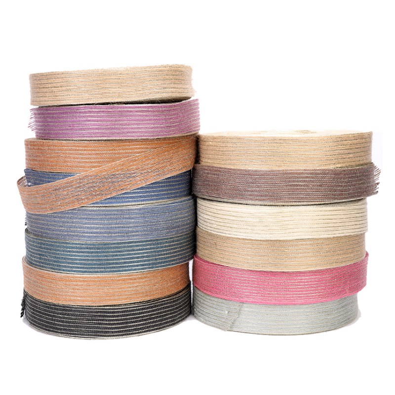 厂家直销 3.8cm彩色鱼丝麻 礼品花束包装装饰织带 现货100米麻绳