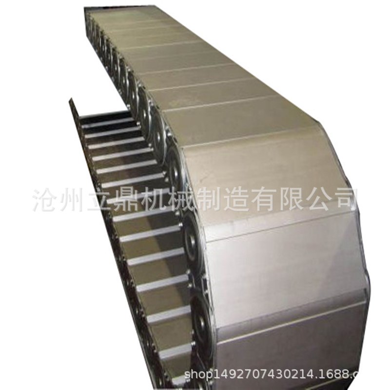 大型桥式钢制拖链 金属封闭式钢铝拖链 机床电缆不锈钢拖链坦克链