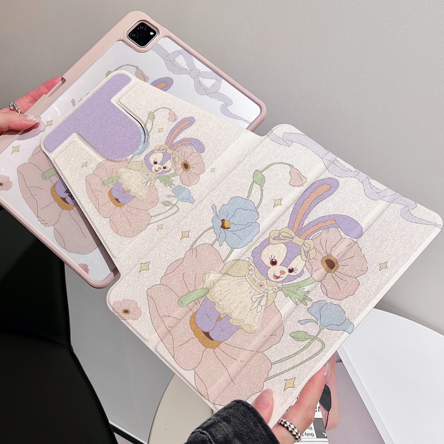 适用苹果ipad pro11保护套air平板带笔槽磁吸三折蚕丝纹全包翻盖式mini防弯防摔亚克力360度旋转iPad保护壳