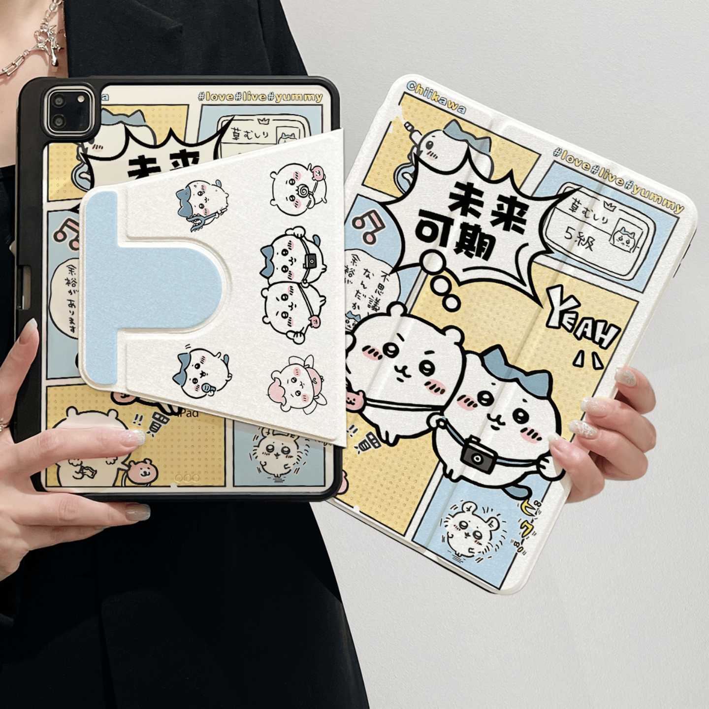 360度旋转适用苹果平板ipad保护壳第ipad12十11代平板保护套pro11寸亚克力三折Air876全包带笔槽未来可期吉伊