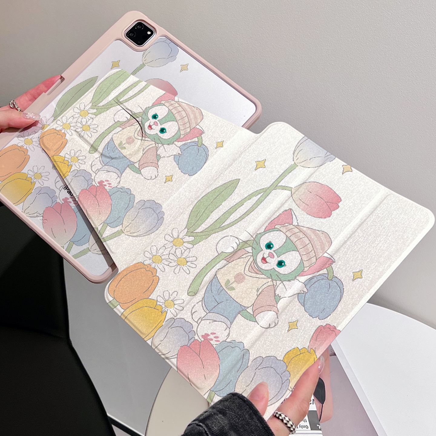 适用苹果ipad pro11保护套air平板带笔槽磁吸三折蚕丝纹全包翻盖式mini防弯防摔亚克力360度旋转iPad保护壳