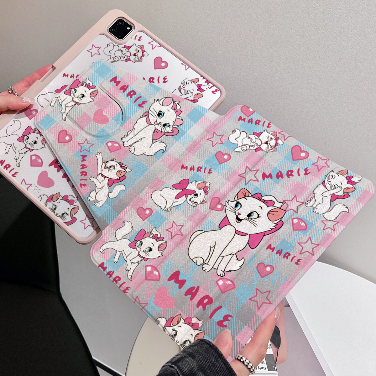 适用苹果ipad pro11保护套air平板带笔槽磁吸三折蚕丝纹全包翻盖式mini防弯防摔亚克力360度旋转iPad保护壳