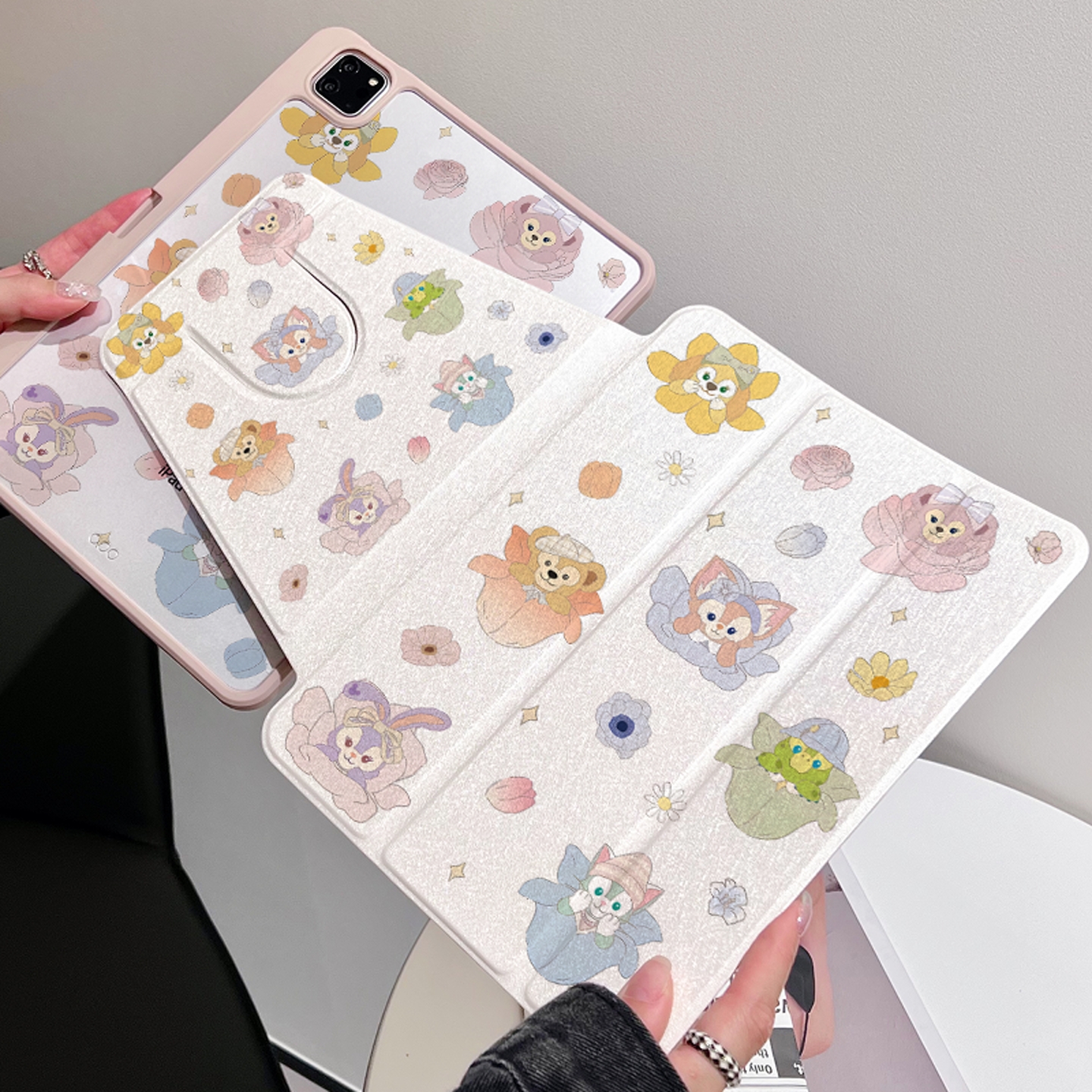 适用苹果ipad pro11保护套air平板带笔槽磁吸三折蚕丝纹全包翻盖式mini防弯防摔亚克力360度旋转iPad保护壳