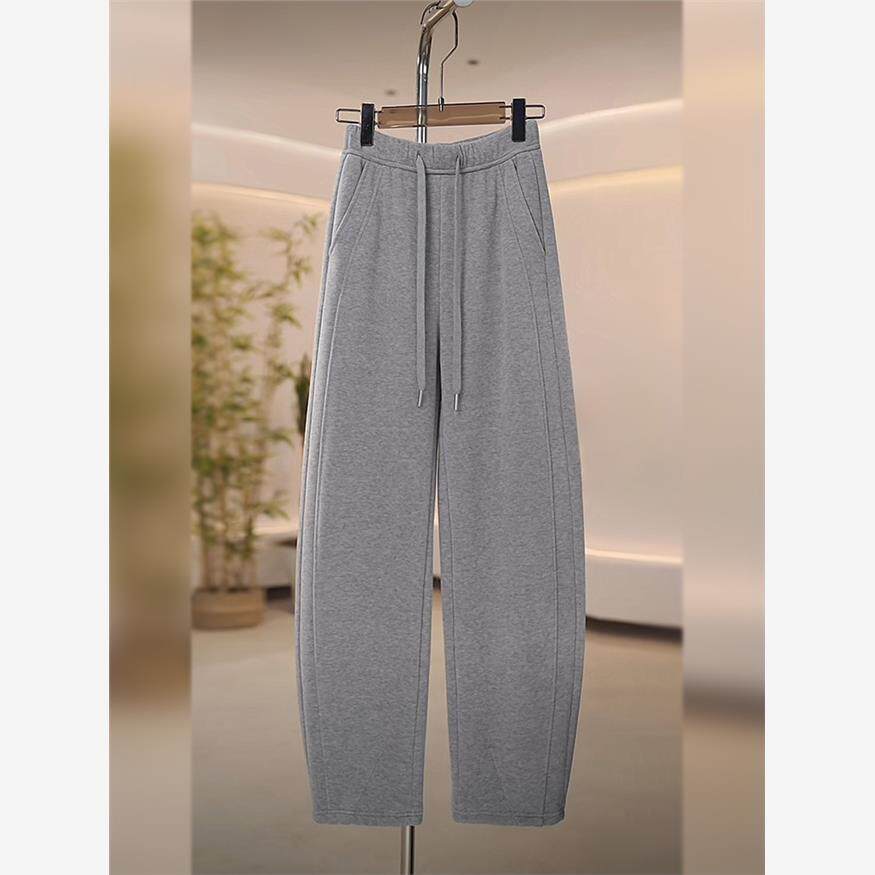 弯刀香蕉裤女春秋冬季休闲裤宽松慵懒风垂感羊毛卫裤显瘦运动裤子