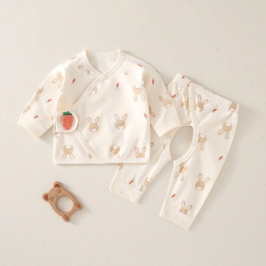 婴儿套装内衣新生儿两件无骨睡衣纯棉儿童内衣a类秋衣分体宝宝