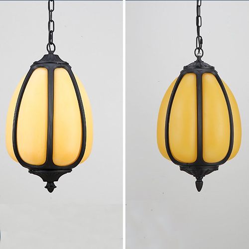 新中式吊灯仿云石南瓜户外农庄庭院公园凉亭过道别墅餐馆复古灯笼