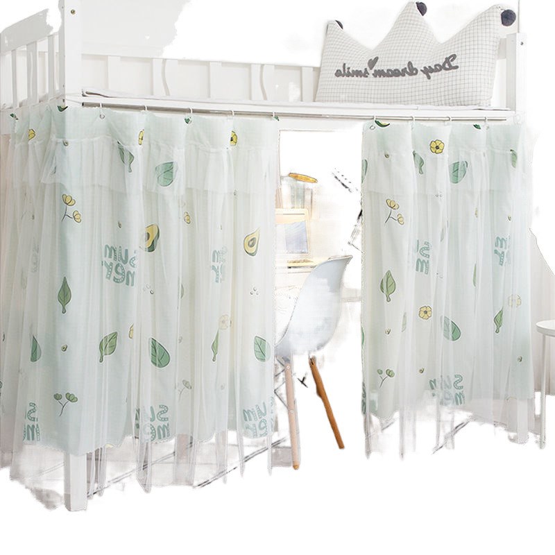 床帘一体式学生宿舍蚊帐遮光布上下铺女帘子床大学寝室隔断帘