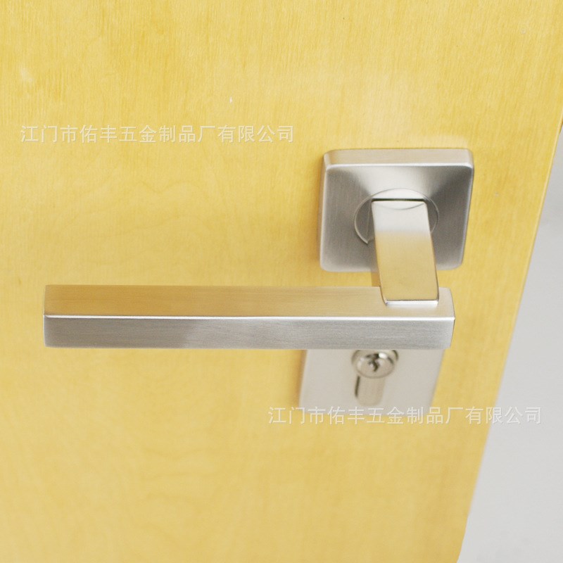 304不锈钢管型室内卧室房间门锁把手 分体式方盖方管空心执手锁