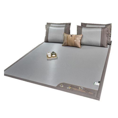 2024新款刺绣冰丝凉席三件套夏季家用软席子水洗空调席夏凉席