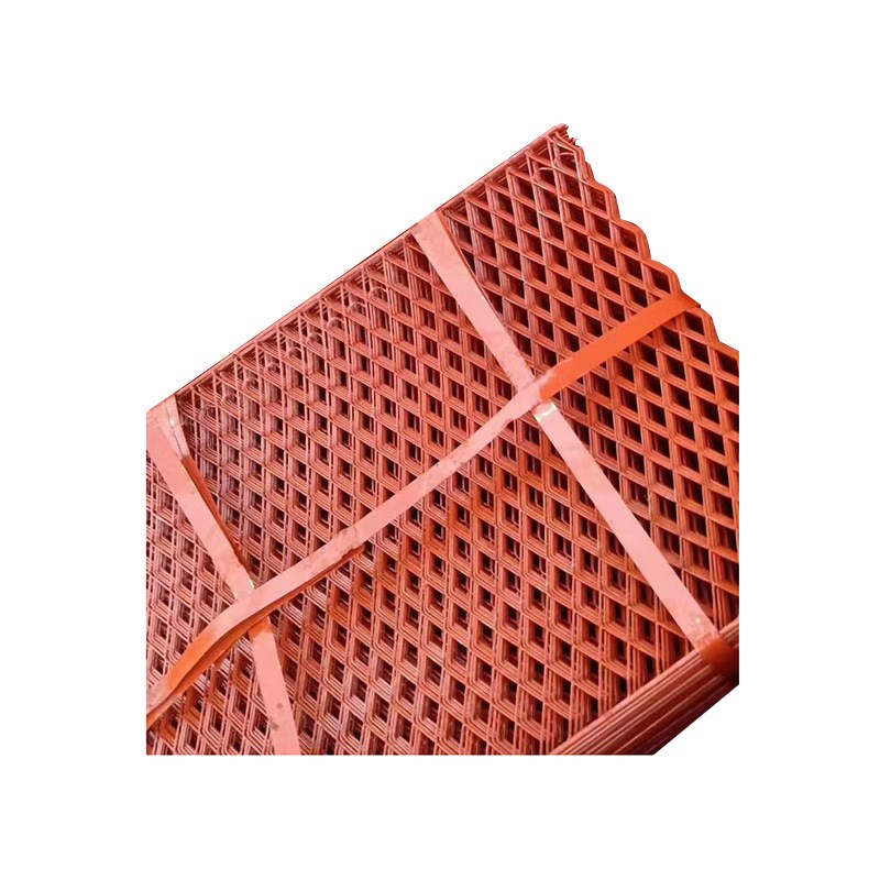 钢笆网 建筑工地施工外架防护网红漆钢芭网片脚手架踏板钢板网