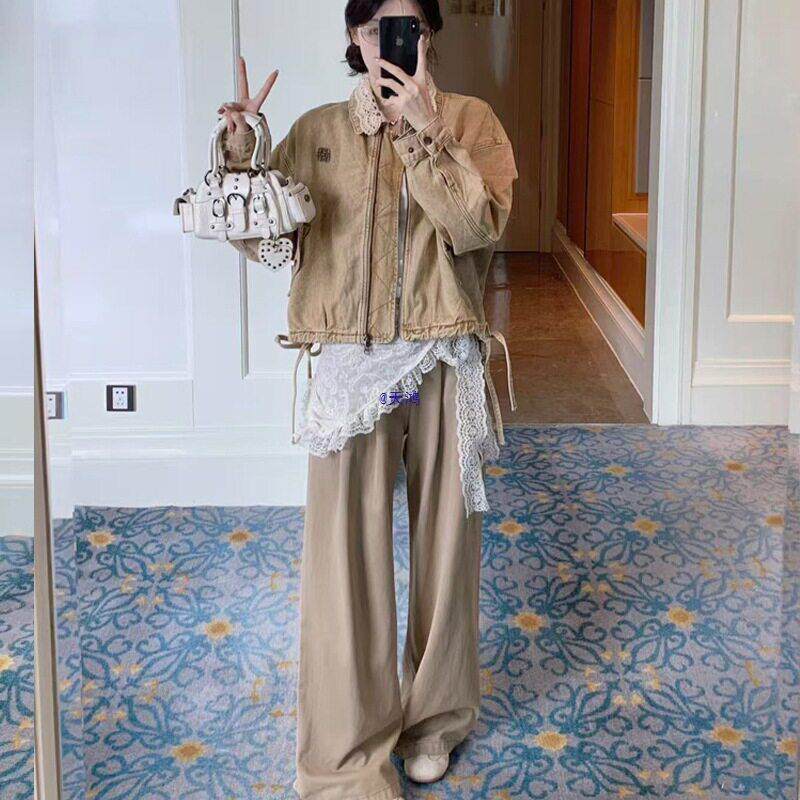 系穿搭蕾丝三角巾屁帘女早秋2025新款网纱叠穿腰带腰巾配饰品
